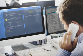 Wall Mural - software programming web development concept