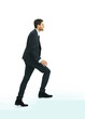 © ASDF - Businessman up the staircase over white background. ready for your design