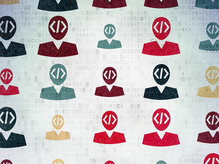 Programming concept: Programmer icons on Digital Paper background