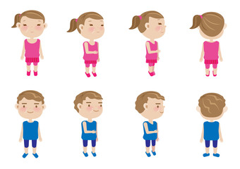 Wall Mural - girls, boys vector character sets