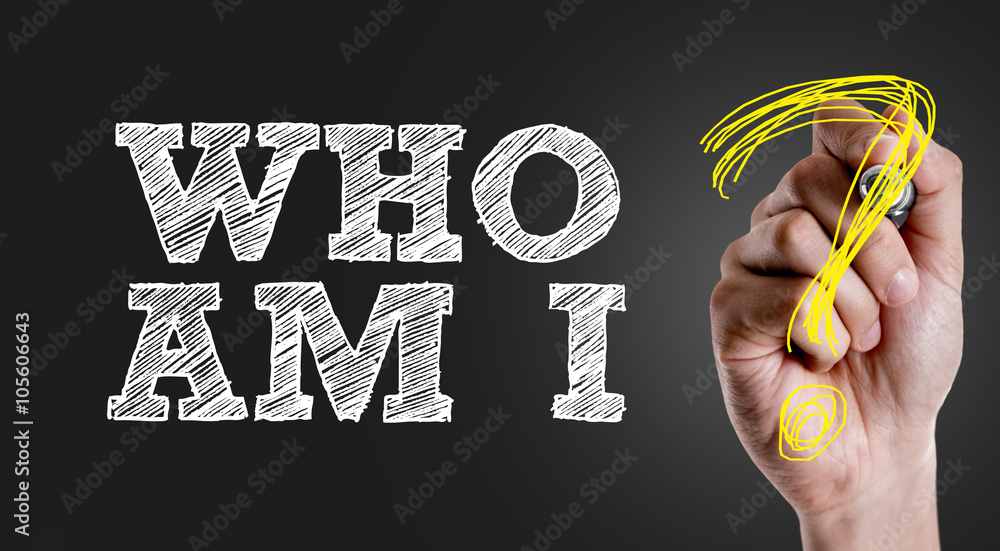 Hand writing the text: Who Am I? - obrazy, fototapety, plakaty 