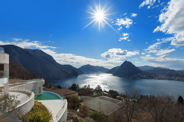 Wall Mural - lake view from a building