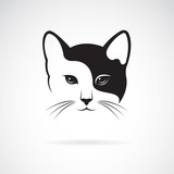 Fototapeta Koty - Vector of a cat face design on white background. Pets, Animals.