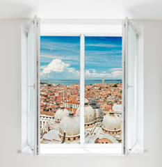 Wall Mural - roofs of Florence  seen through the window