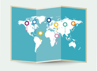 Wall Mural - Abstract vector illustration of a dotted worldmap