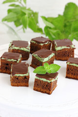 Wall Mural - Chocolate cake with mint