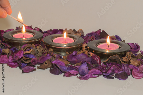 Decorations Purple Potpourri With Candles Romance Buy This