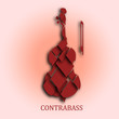 Vector isolated Contrabass illustration for graphic design. Shadows can be turned off for a flat decorated double bass