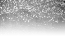 Gray Glitter Surface With Gray Light Bokeh With White Copyspace