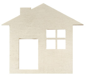 Poster - petite maison en bois, fond blanc