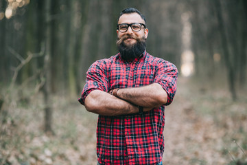 Wall Mural - Bearded man. Lumberjack.