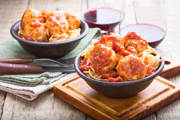 Wall Mural - Turkey meatballs with tomato sauce