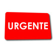 © teracreonte - Icono plano URGENTE en rectangulo rojo con sombra
