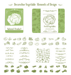 Wall Mural - vegetables and swirl for design