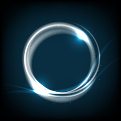 Wall Mural - shiny circle on dark blue background