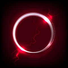 Wall Mural - shiny circle on dark red background
