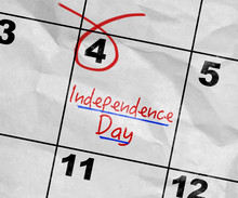 Concept Image Of A Calendar With The Text: Independence Day