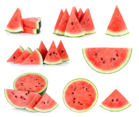 Canvas Print - Sliced of watermelon isolated on the white