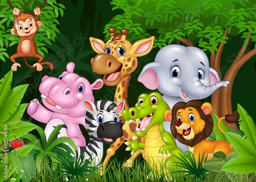 Obraz w ramie Cute animal africa in the jungle 