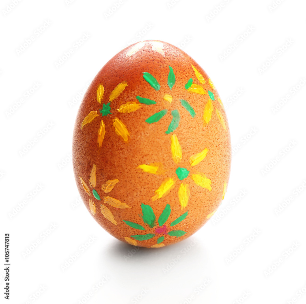 Painted Easter egg isolated on white