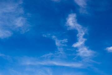 clouds in the blue sky.