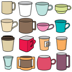 Wall Mural - vector set of beverage cup