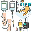 vector set of intravenous fluid set