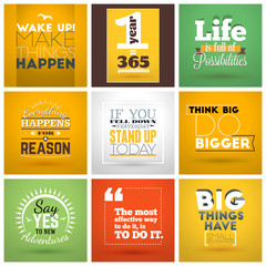 Wall Mural - Set of Inspirational and Motivational Typographic Quote Vector Posters. Vector Typographic Background Design