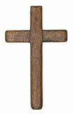 Fototapeta Sawanna - Wooden cross isolated on white