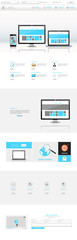 Wall Mural - website interface template- one page. modern futuristic style. vector