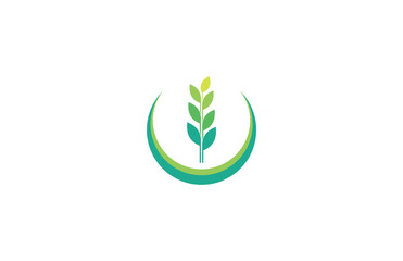 Sticker - circle plant green eco logo icon