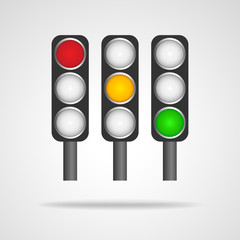 Wall Mural - set of traffic lights - vector illustration.