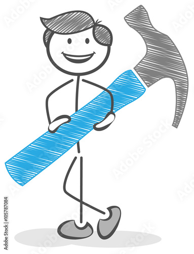 Strichmannchen Handwerker Mit Hammer Werkzeug Reparieren Vektor Skizze Isoliert Buy This Stock Vector And Explore Similar Vectors At Adobe Stock Adobe Stock