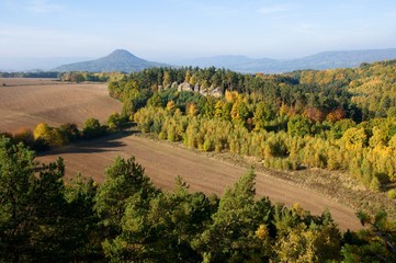 Hill Ronov in the Luzicke Mountains, North Bohemia, Czech republic