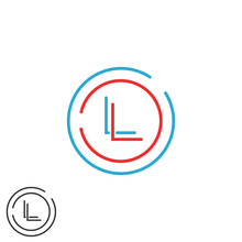 Hipster Initials LL Letters Logo, Combination L L Thin Line Wedding Invitation Monogram Emblem Mockup