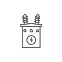High Voltage Transformer Line Icon.