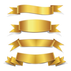 gold ribbons set, banners