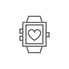 Canvas Print - Smartwatch with heart sign line icon.