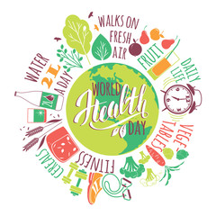 Wall Mural - World health day concept.