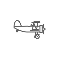 Sticker - Propeller plane line icon.