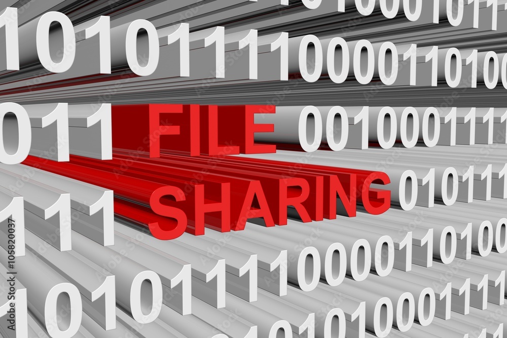 FILE SHARING is presented in the form of binary code