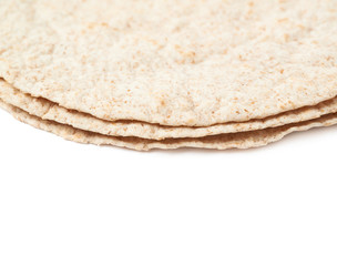 Poster - Pile of wheat tortillas isolated