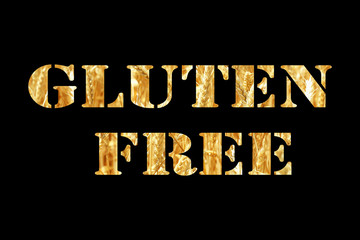 Poster - Gluten Free text isolated on black