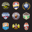 set of football (soccer) crests and logos