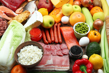 Poster - A set of food products, close up