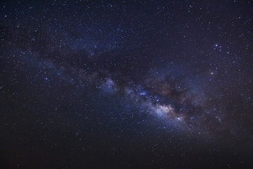 Wall Mural - milky way on a night sky, long exposure photograph, with grain