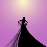 Fototapeta  - Silhouette of Opera Singer