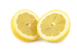 Fototapeta Kuchnia - fresh lemon halves on a white background