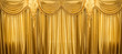 luxury yellow Gold curtains texture background on theatre cinema stage wallpaper 