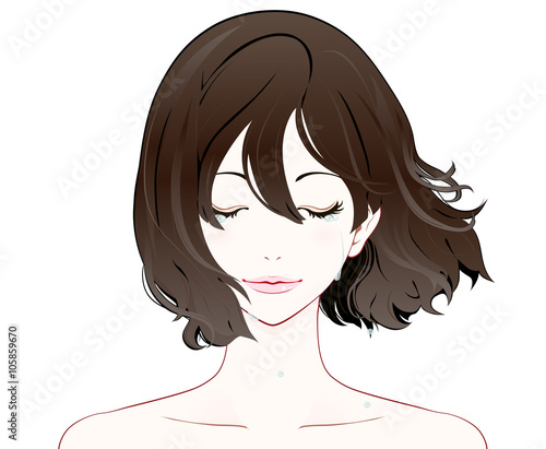 女性の表情 感動の涙 ヌード なびく髪 Stock イラスト Adobe Stock